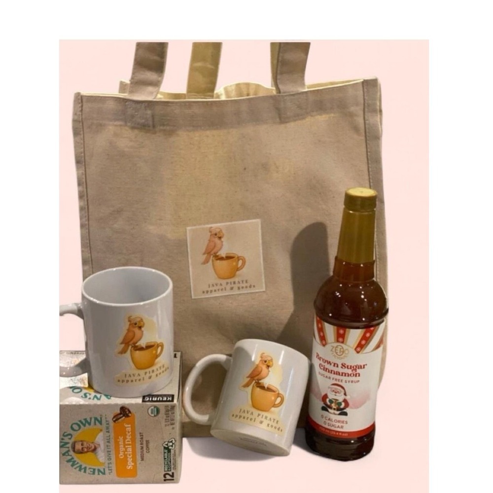 Java Pirate Apparel & Goods Signature Natural Canvas Tote Bag with Inner Pockets
